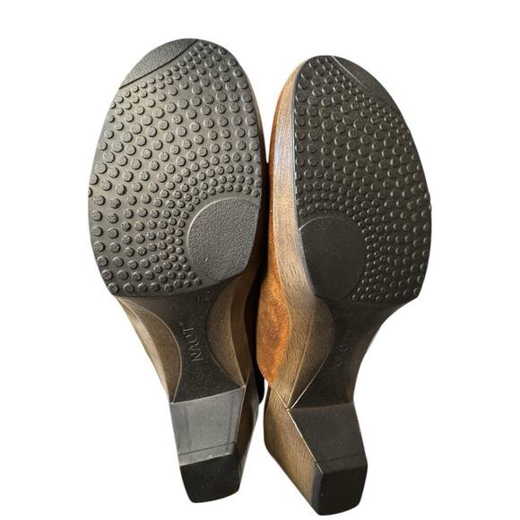 Naot NEW Upgrade Brown Suede Block Heel Slingback Clog US 11 Brown Distressed - Picture 7 of 7